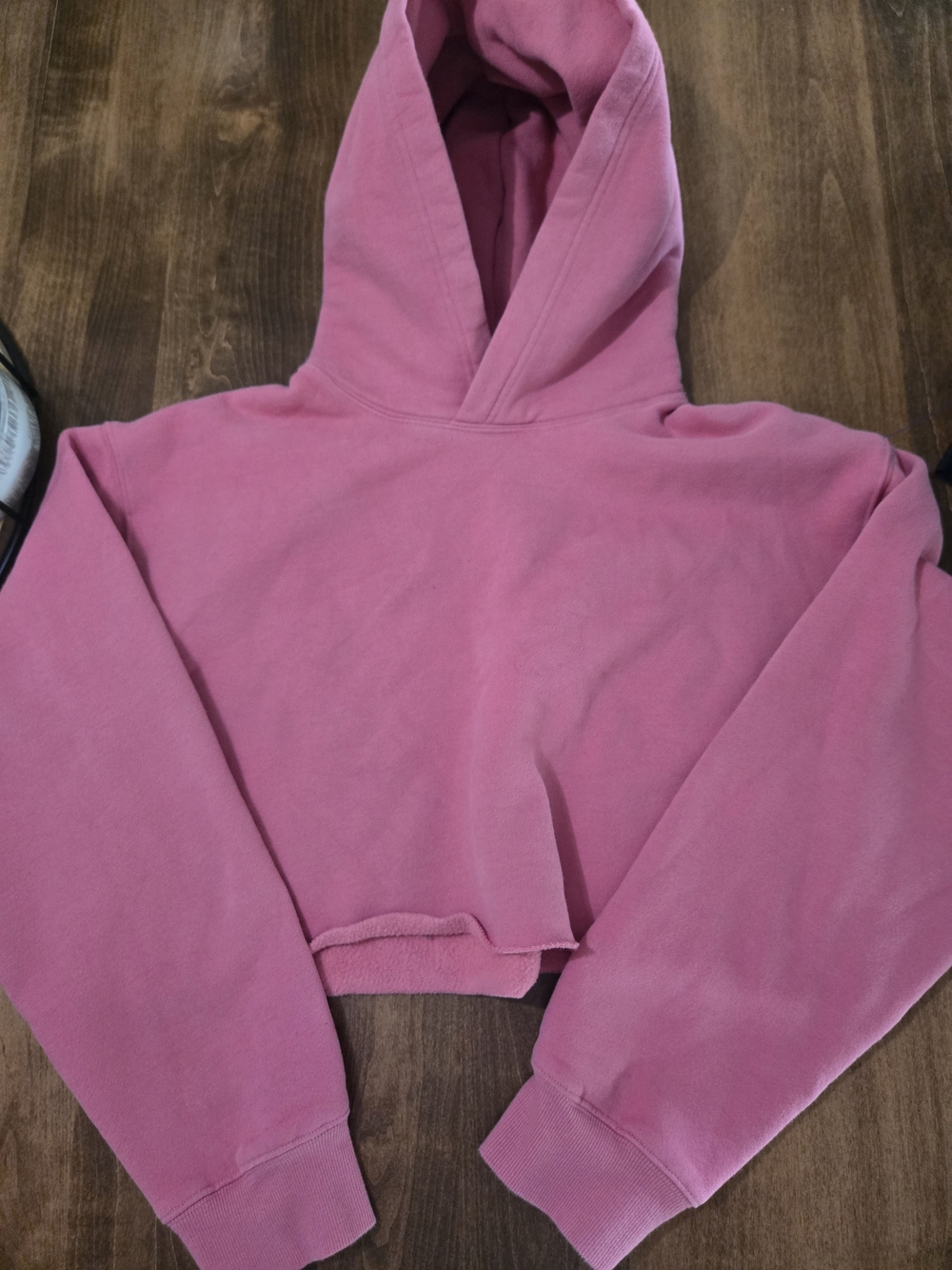 Aritzia TNA Cropped Pink Hooded Sweatshirt